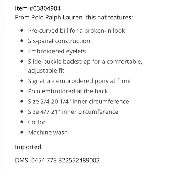 Polo Ralph Lauren Cotton Chino Baseball Cap- Boys 2-7yrs - Picture 5 of 5